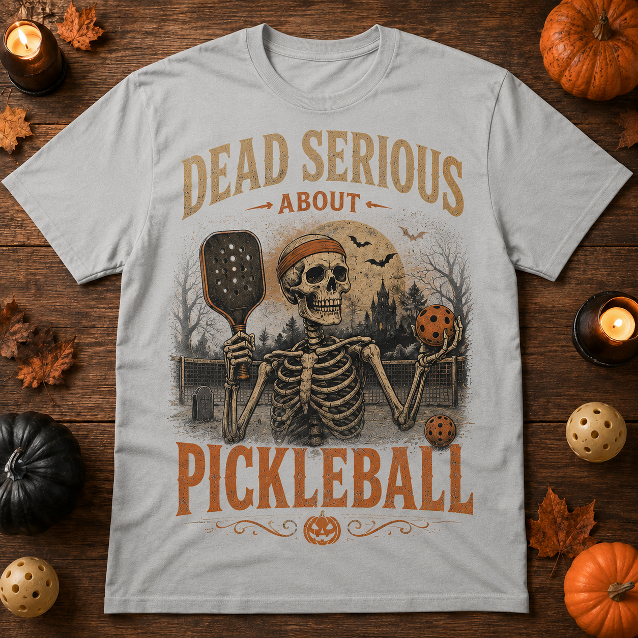 Dead Serious About Pickleball Halloween T-Shirt