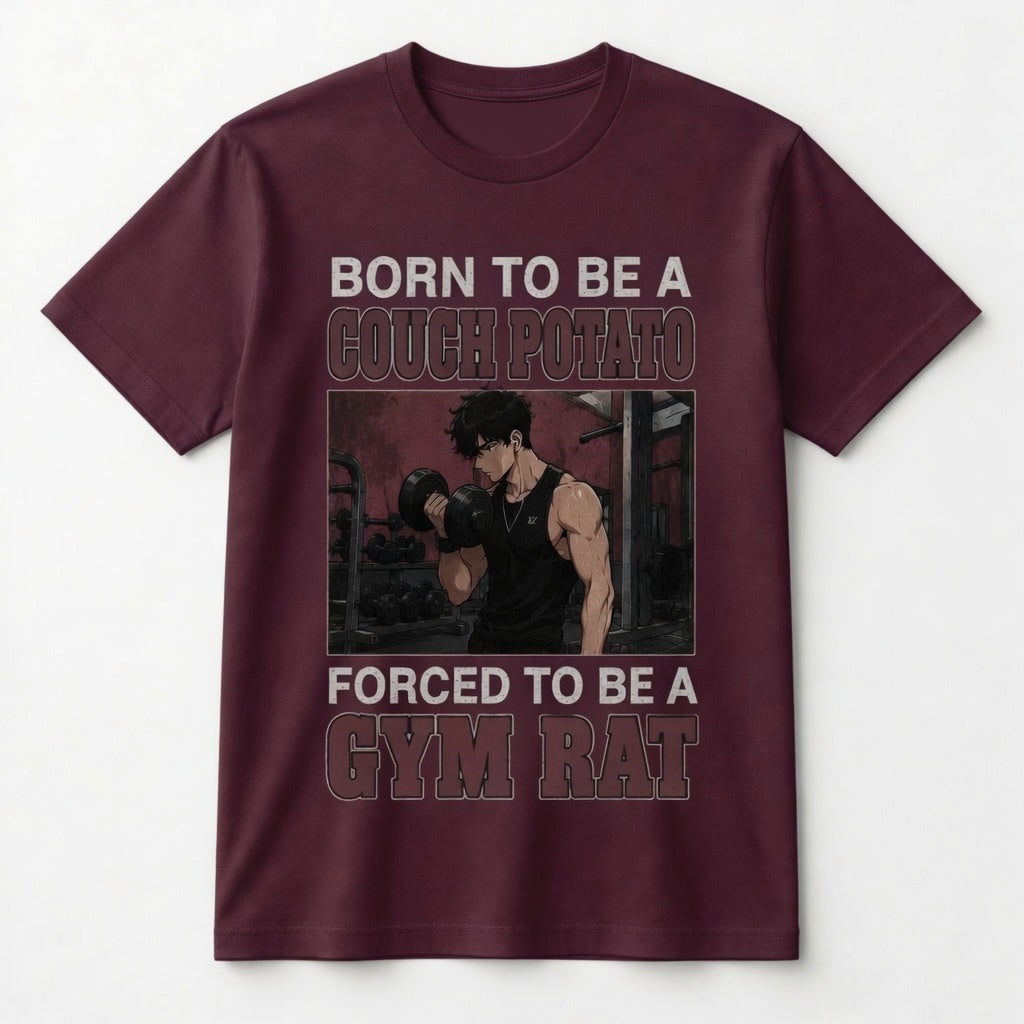BORN TO BE A COUCH POTATO FORCED TO BE A GYM RAT