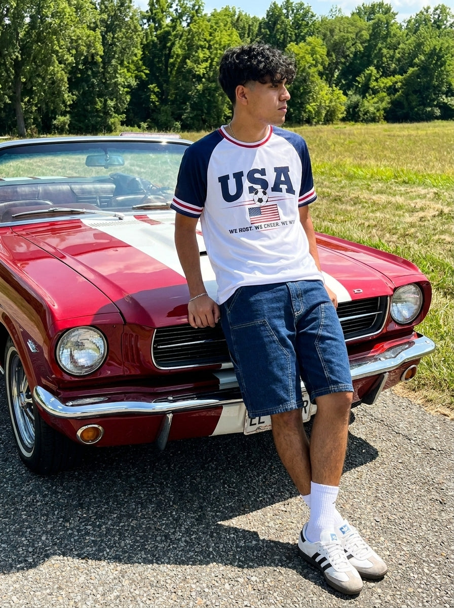 USA Soccer T-Shirt | Vintage Stars & Stripes American Football Fan Tee
