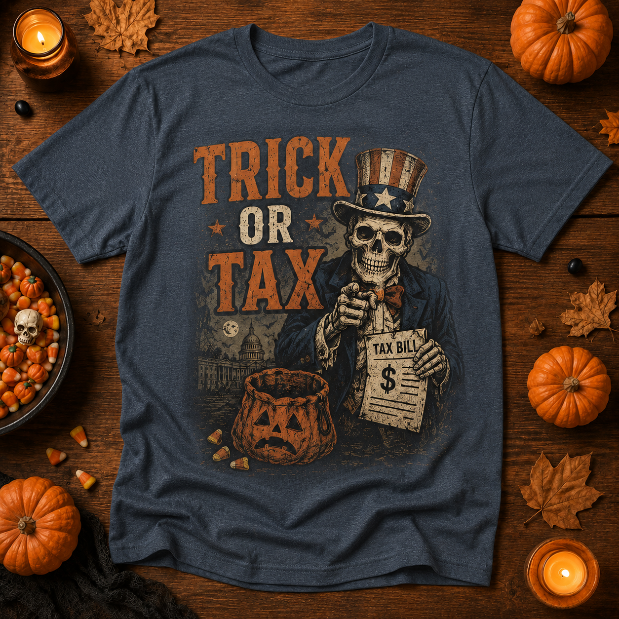 Trick or Tax Funny Political Halloween T-Shirt