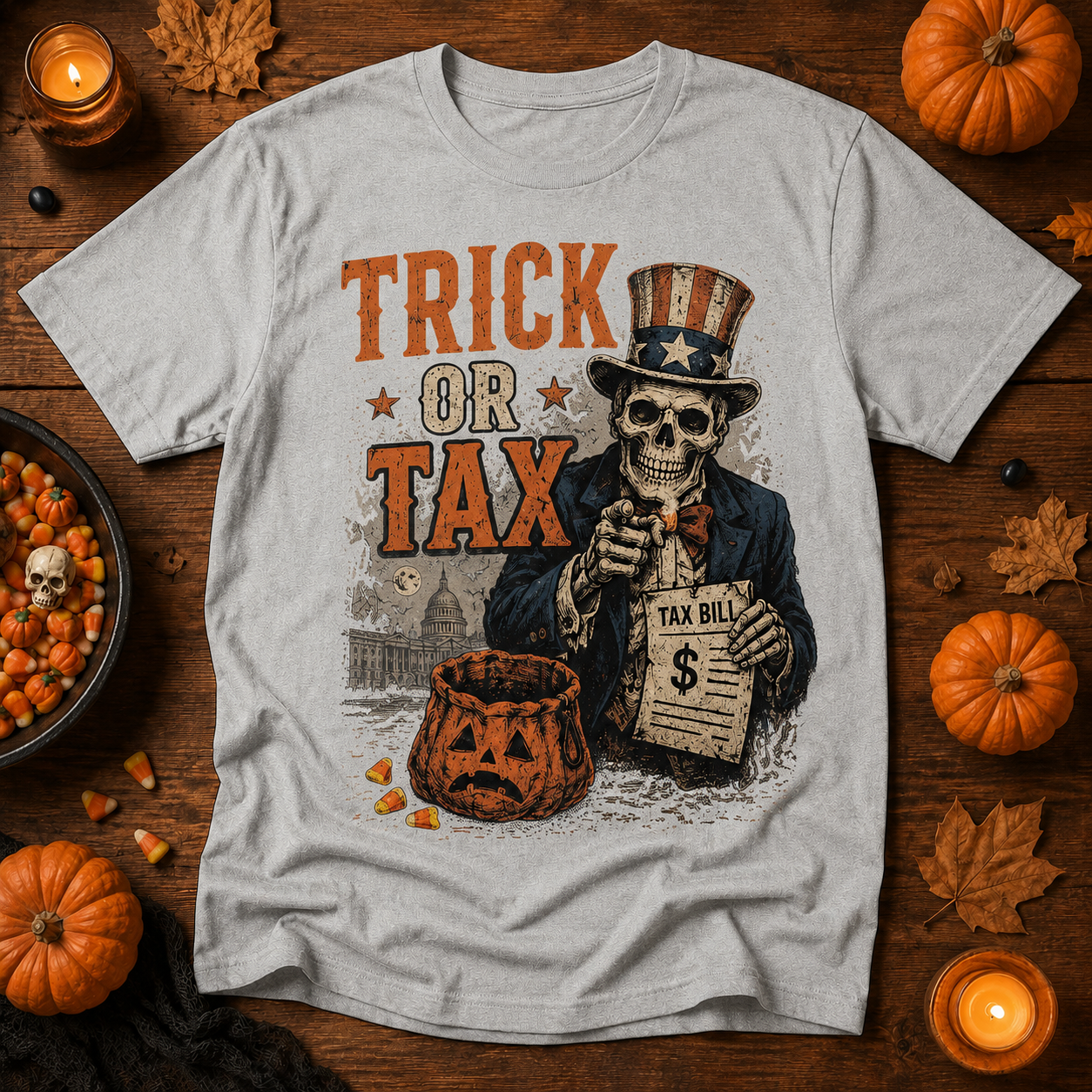 Trick or Tax Funny Political Halloween T-Shirt